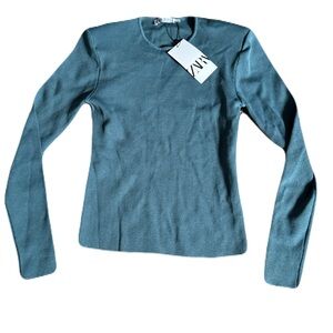 Zara Shoulder Padded Long Sleeve Shirt Size Medium